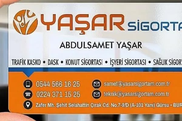 YAŞAR SİGORTA - Sigorta Acentesi - Bursa Gürsu