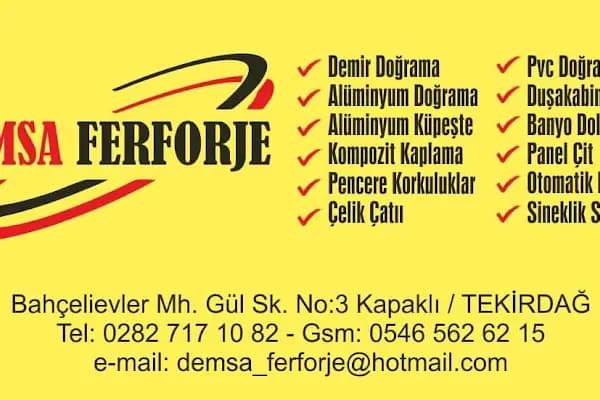 Demsa ferforje DEMSA Demir Dograma Çerkezköy kapaklı - Metal İşleme Firması - Tekirdağ Çorlu