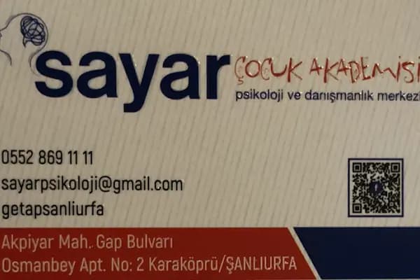 Sayar psikoloji ve danışmanlık merkezi - Psikolog - Şanlıurfa Karaköprü