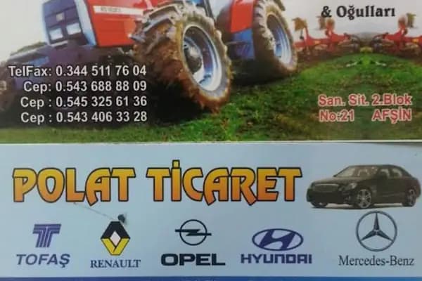 Polat Oto Yedek Parçaları - Otomobil Yedek Parça Mağazası - Kahramanmaraş Afşin