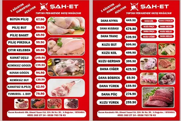 ŞAH-ET VE ET ÜRÜNLERİ (Toptan perakende satış) - Kasap - İstanbul Avcılar