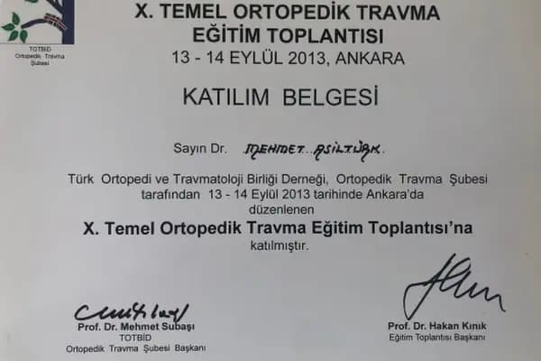 Op. Dr. Mehmet Asiltürk, Ortopedi Ve Travmatoloji - Ortopedi Cerrahı - Ankara Keçiören