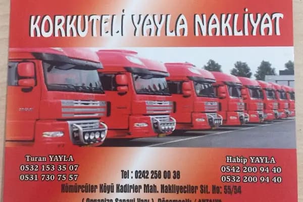 KORKUTELİ YAYLA NAKLİYAT - Nakliye Hizmeti - Antalya Kepez