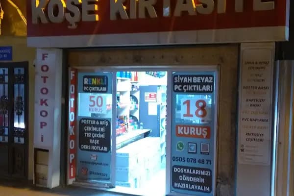 Köşe Kırtasiye Fotokopi Çekim Merkezi - Kırtasiye Mağazası - İstanbul Beşiktaş