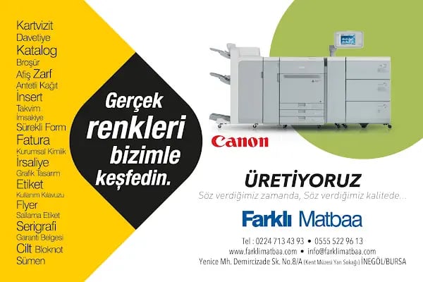 İnegöl Farklı Matbaa ve Dijital Baskı Merkezi - Resim 6