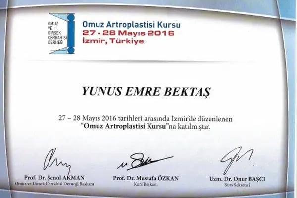 Op. Dr. Yunus Emre Bektaş, Ortopedi Ve Travmatoloji - Resim 9