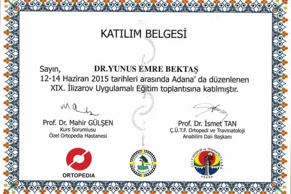 Op. Dr. Yunus Emre Bektaş, Ortopedi Ve Travmatoloji - Resim 4