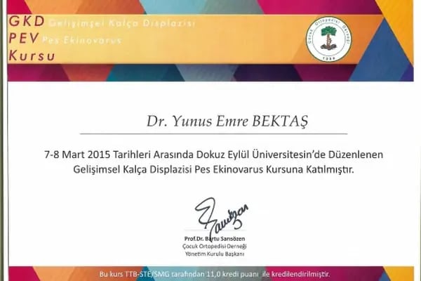 Op. Dr. Yunus Emre Bektaş, Ortopedi Ve Travmatoloji - Resim 15