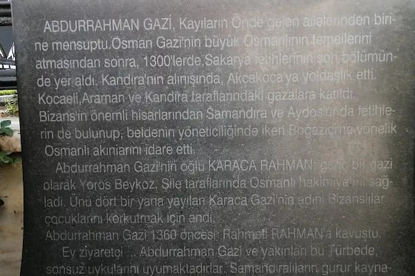 Abdurrahman Gazi Türbe Anıtı - Resim 20