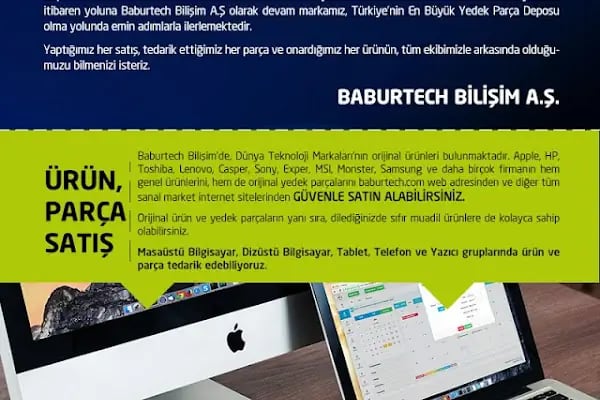 Baburtech Bilişim A.Ş. Bilgisayar Notebook Servis Onarım Laptop Yedek Parça - Resim 1