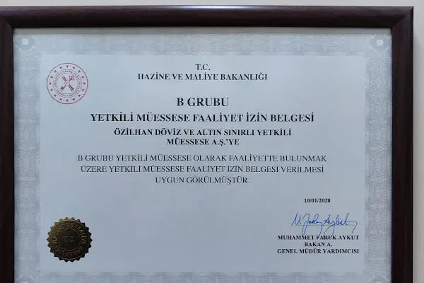 ÖZİLHAN DÖVİZ VE ALTIN SINIRLI YETKİLİ MÜESESE TIC AŞ - Resim 7