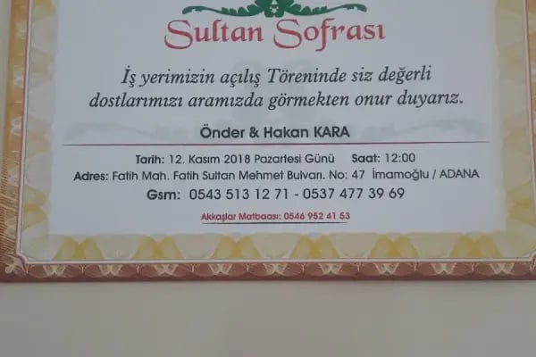 Sultan Sofrası - Resim 1