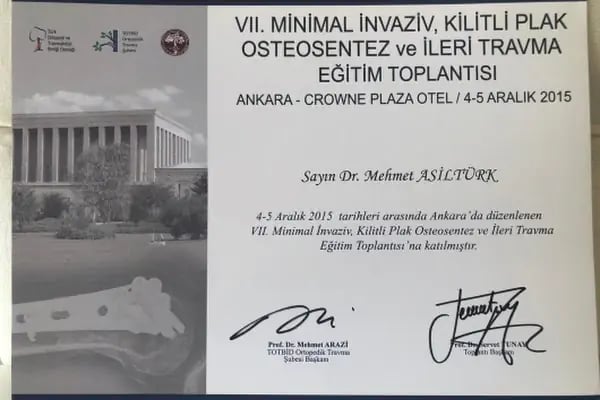 Op. Dr. Mehmet Asiltürk, Ortopedi Ve Travmatoloji - Resim 2