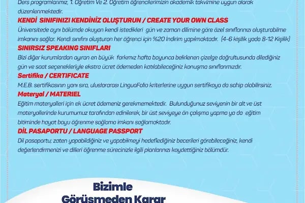 Arnavutköy Amerikan Kültür Yabancı Dil Kursu - Resim 19