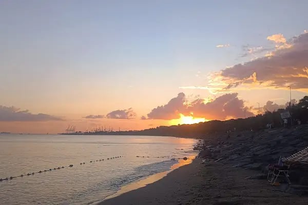 Public beach with umbrella - Resim 18