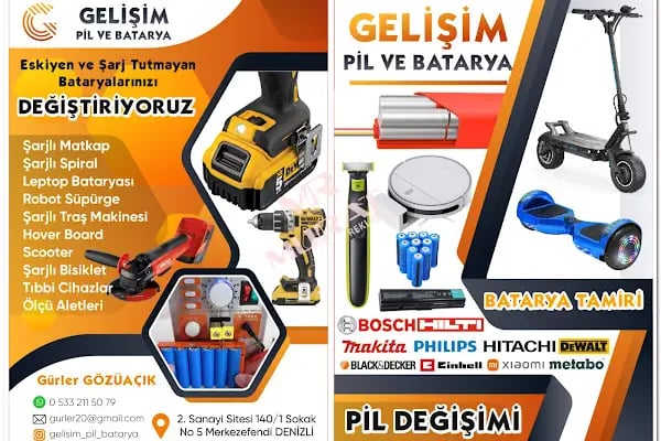 gelişim batarya tamir merkezi ve pil market - Resim 16