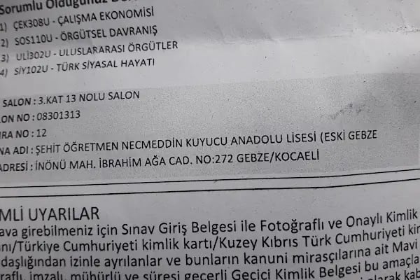 Şehit Öğretmen Necmeddin Kuyucu Anadolu Lisesi - Resim 19