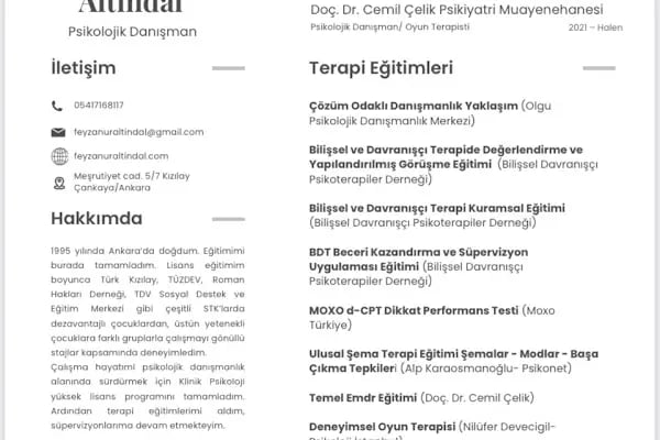 Ankara Psikolog | Klinik Psikolog Feyza Nur Altındal - Resim 12