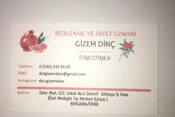 Uzman Diyetisyen Gizem Dinç,Beslenme ve Diyet Danışmanlık Merkezi - Resim 1