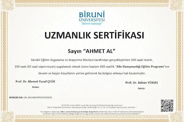Uzm.Psk. Ahmet AL (EMDR - Bilişsel Davranışçı Terapi - Aile, Çift ve İlişki Danışmanı) - Resim 4